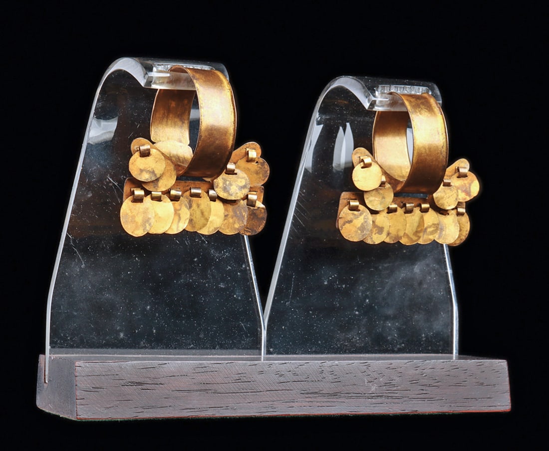 Narino Gold Fancy Dangler Earrings (1 of 1)