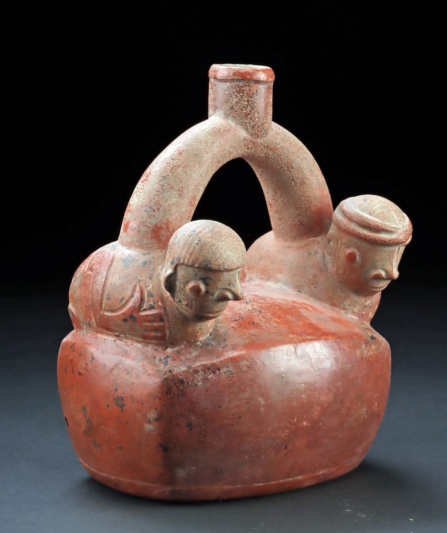 Chavin Stirrup, Santa Ana Style, Twin Kneeling Figures (1 of 6)