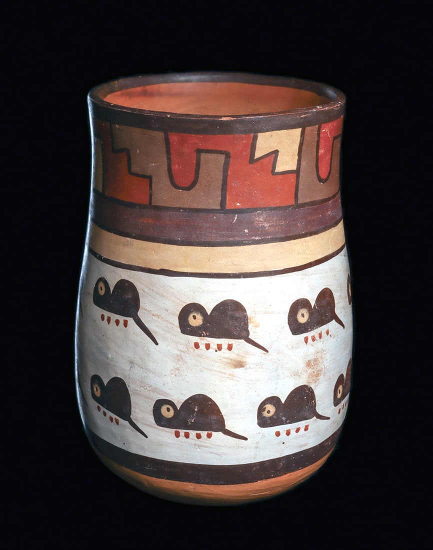 Nazca Polychrome Decorated Mice Vase (1 of 4)