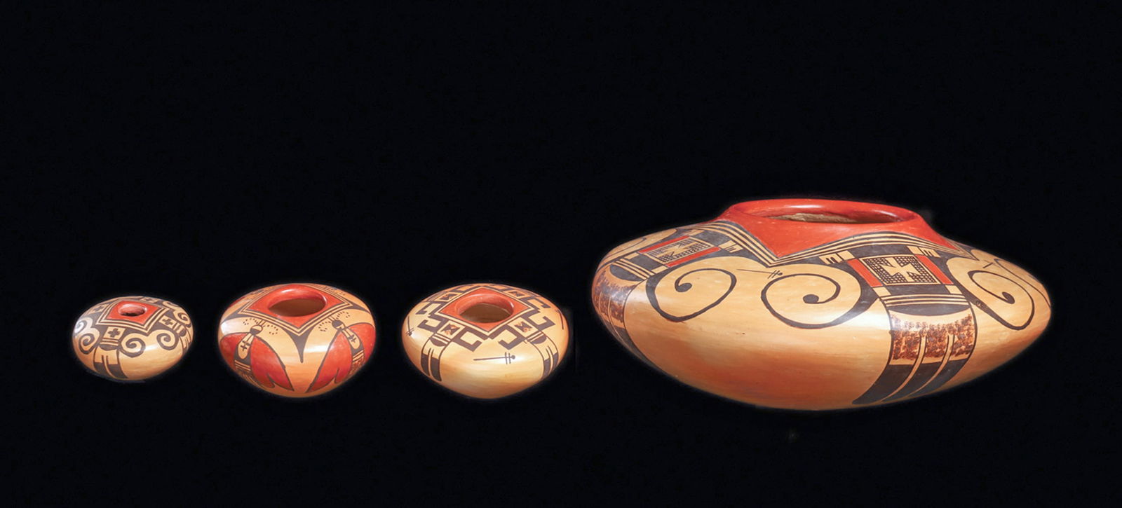 Bonnie Sahme Nampeyo Polychrome Decorated Jar & Miniatu (1 of 1)