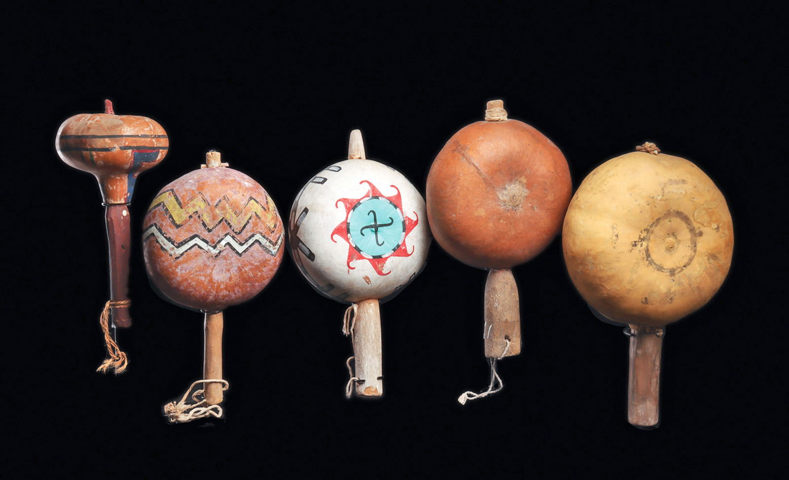Hopi Ceremonial Dance Rattles (5) (1 of 1)