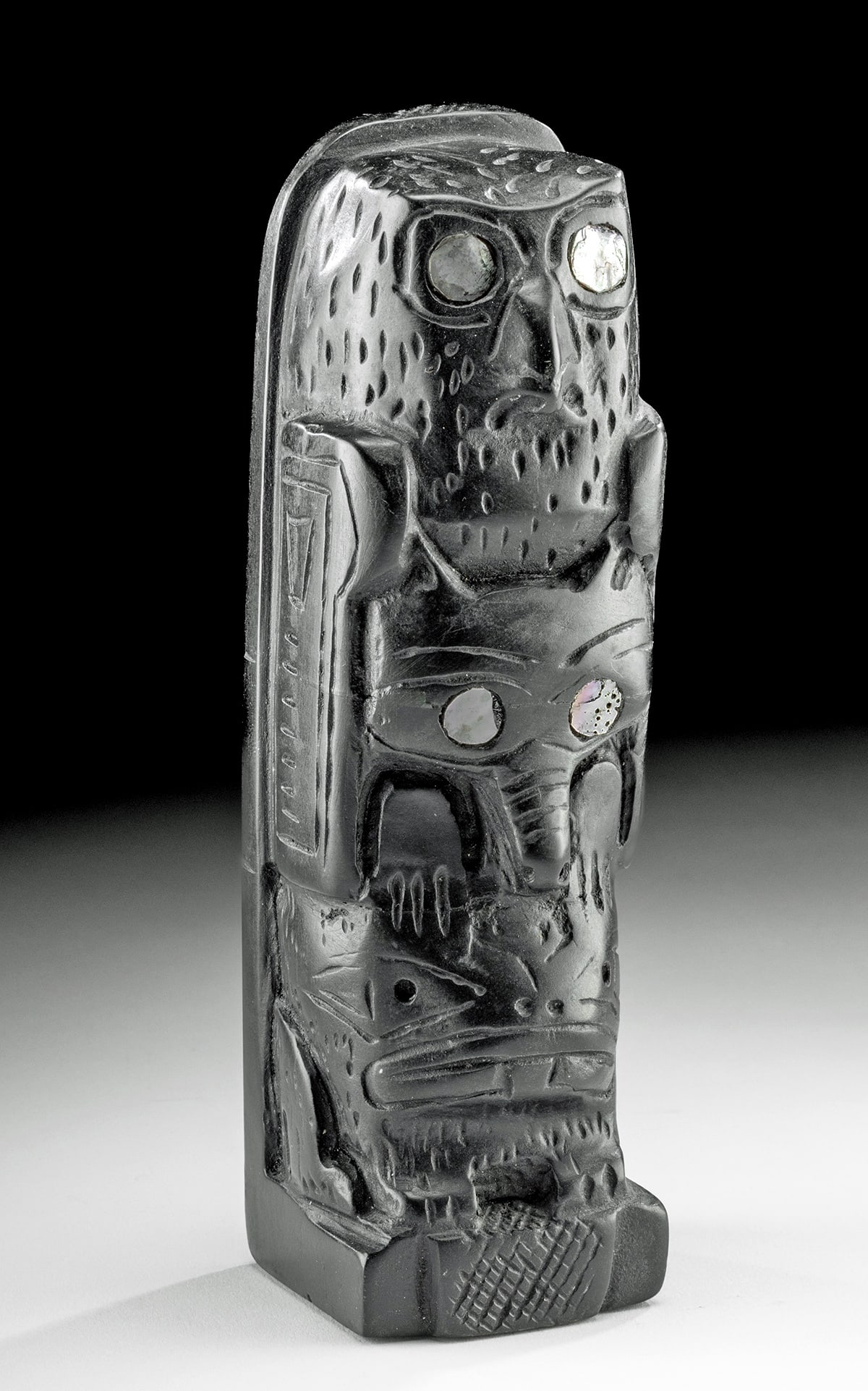 Early First Nations Haida Argillite Totem Pole (1 of 5)