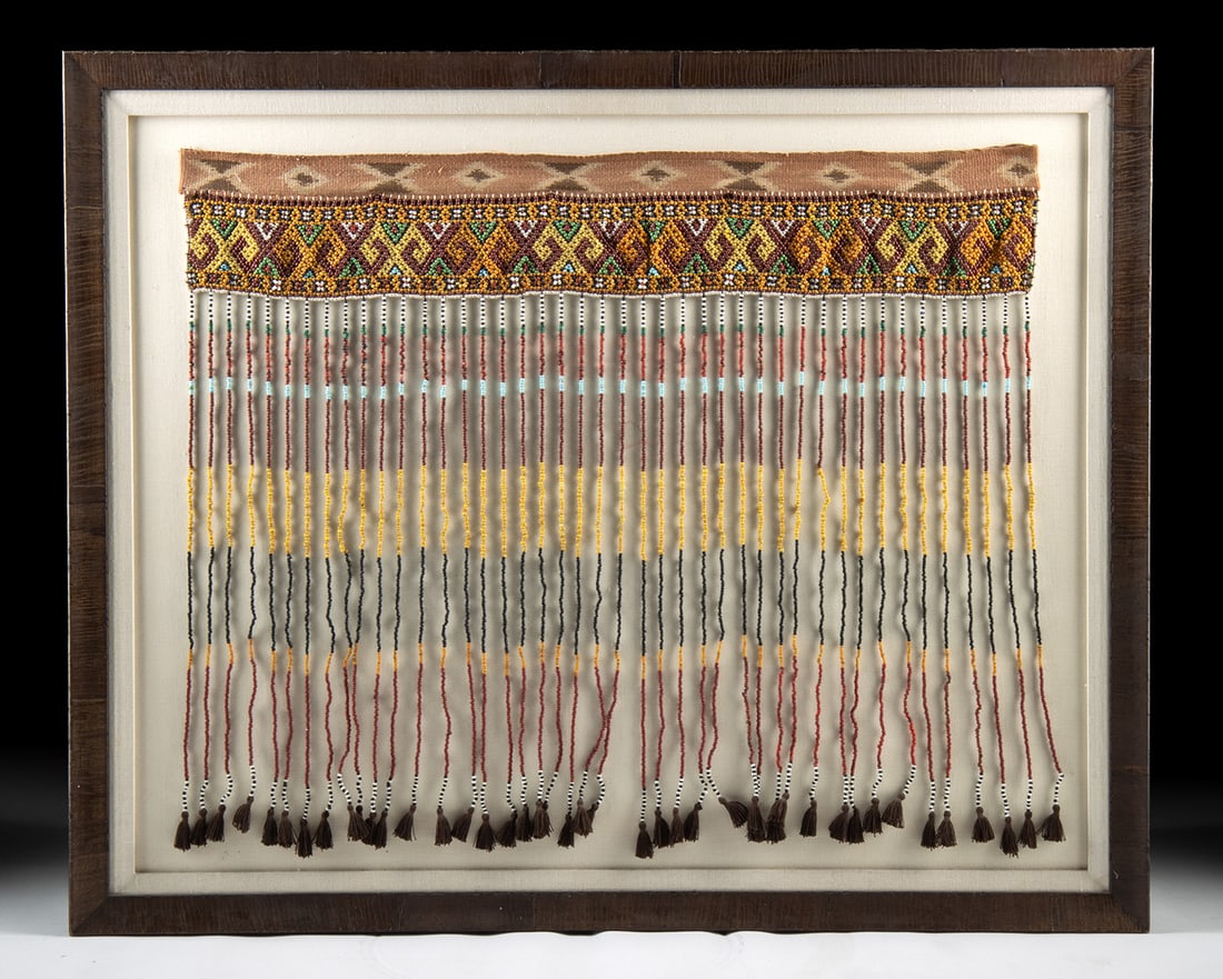 Sulawesi Sa'dan Toraja Dance Apron, Beaded Fringe: Southeast Asia, Indonesia, Sulawesi Island, Toraja people, ca. early 20th century CE. A woman's beaded dance apron (sassanq), traditionally worn by Sa'dan Toraja women during the ma'gellu' dance, perf
