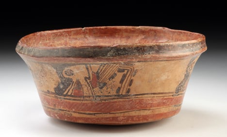 Maya Honduras Polychrome Bowl with Birds