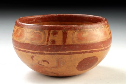 Maya Copador Pottery Bowl with Monkey Motifs