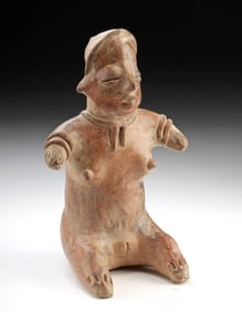 Colima Redware Seated Nude Female Figure