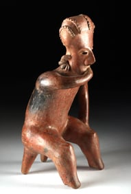 Nayarit San Sebastian Pottery Seated Smoking Figure