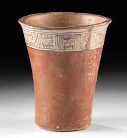 Wari (Huari) Painted Kero Beaker w/ Geometric Banding