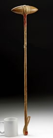 19th C. Plains Indian Wood and Stone War Club