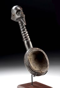 West African Baule or Dan Carved Wood Ladle Vessel