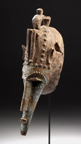 Mali Marka Ntomo Mask - Wood and Brass Initiation Mask
