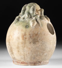 16th C. Anamese Stoneware Lime Pot w/ Vine Handle