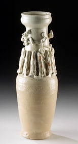 Song Dynasty Qingbai Funerary Jar w/ Celestial Figures