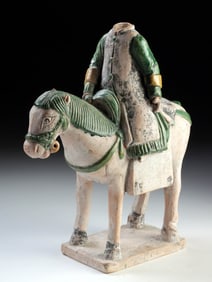 Chinese Ming Glazed Horse & Rider