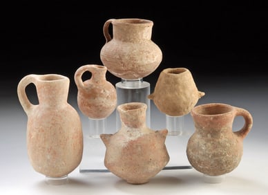 Group of Six Holy Land Terracotta Vessels