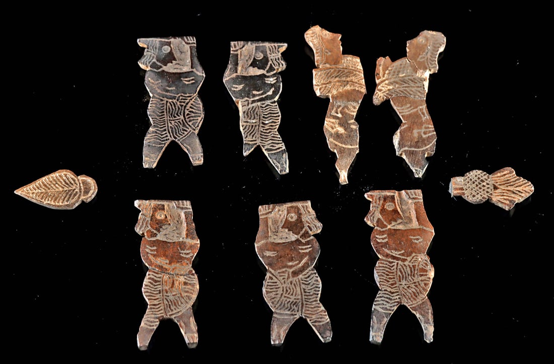 9 Ancient Mesopotamian Bone Inlays w/ Sphinxes (1 of 3)