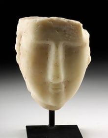 South Arabian Alabaster Face Carving