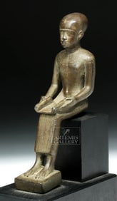Egyptian Revival Seated Bronze Imhotep Holding Scroll