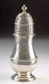 1895 English Britannia Silver Sugar Caster w/ Crest