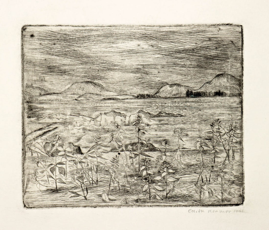 Edith Kramer Etching - Landscape (1961) (1 of 3)