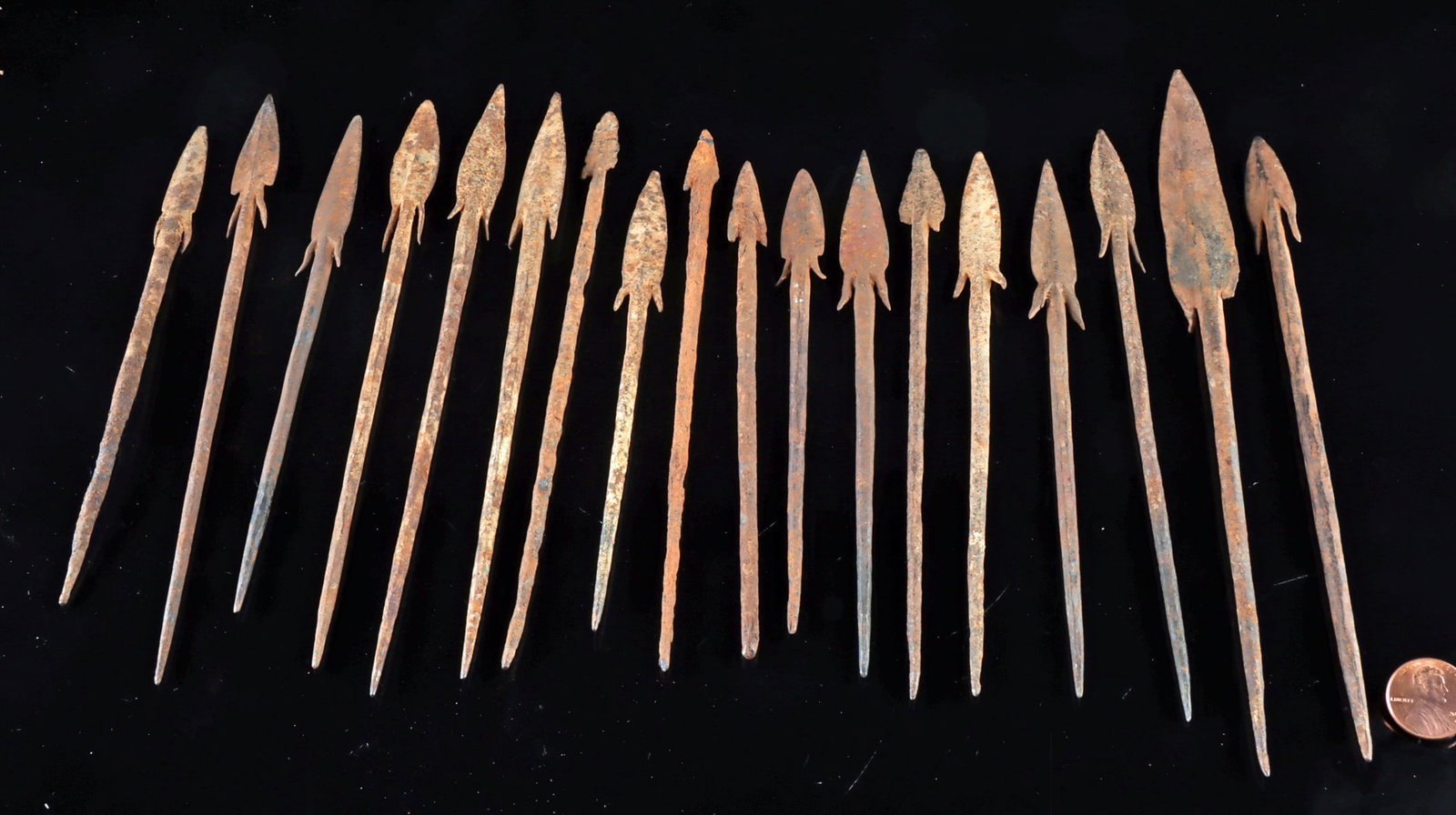 18 Assorted African Nigerian Iron Hunting Spear Heads (1 of 1)