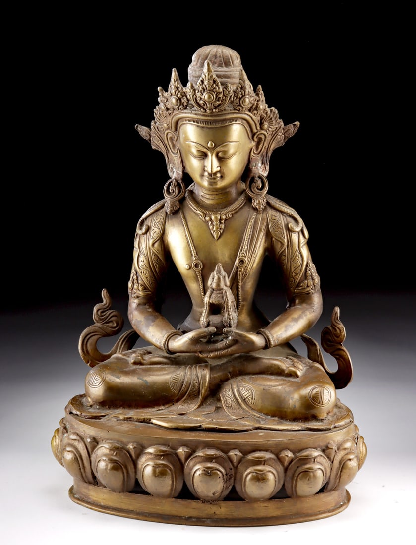 Tibetan Brass Amitayus Buddha, ex-Anthony Quinn Coll. (1 of 4)