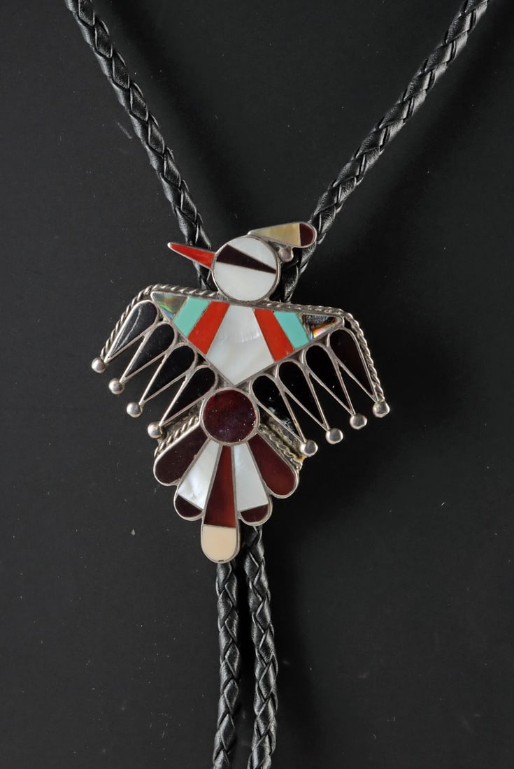 Zuni Silver Thunderbird Bolo Tie Bobby & Corraine Shack (1 of 3)