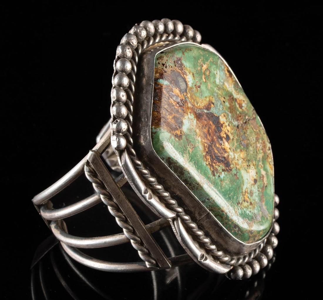 Navajo Large Turquoise & Sterling Silver Cuff Bracelet (1 of 3)