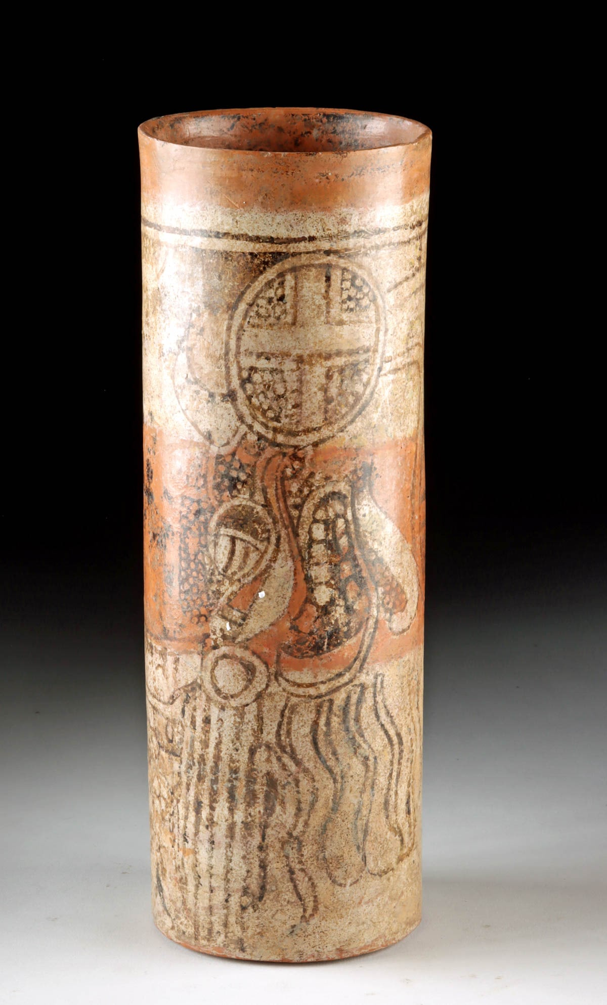 Maya Orangeware Vase - Mythological Serpent, Ex Arte (1 of 4)