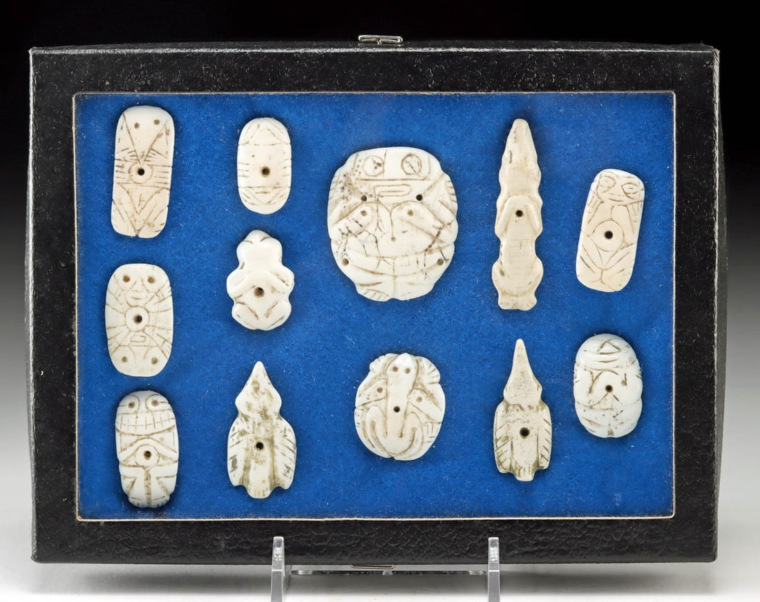 Taino Collection of 12 Shell Zemi & Animal Pendants (1 of 3)