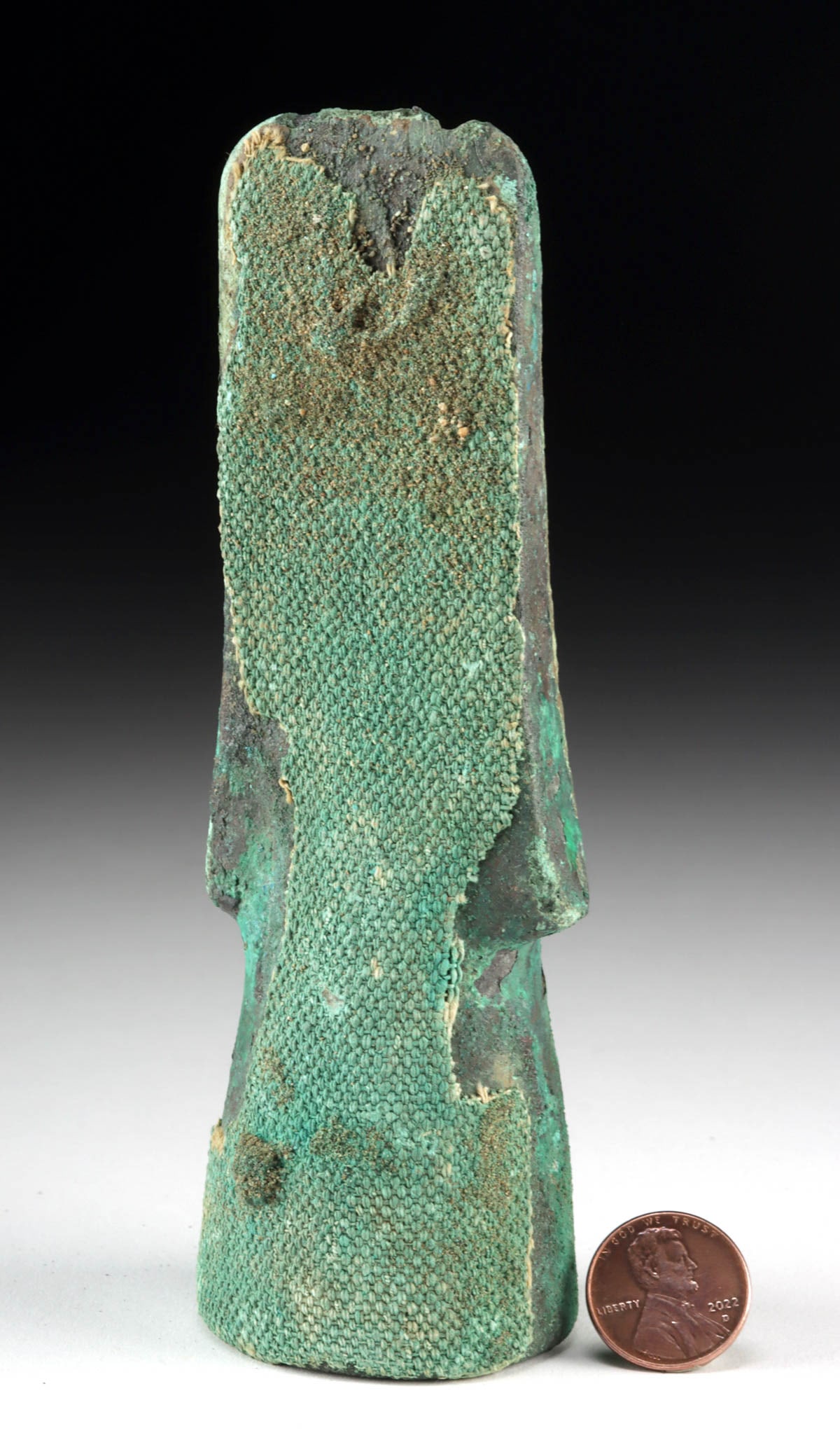 Peruvian Socketed Copper Chisel With Textile Remains - 2