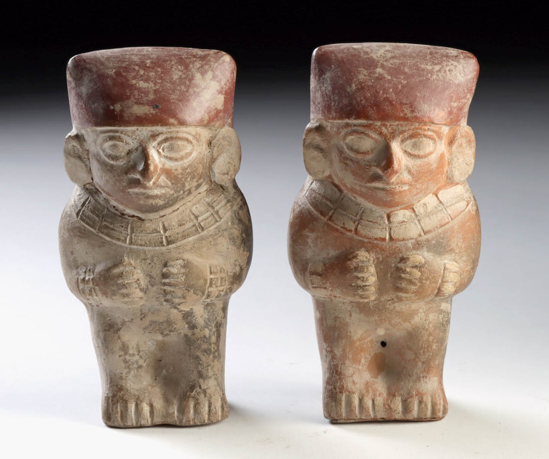 Two Moche Pottery Standing Nude Female Figures (1 of 3)