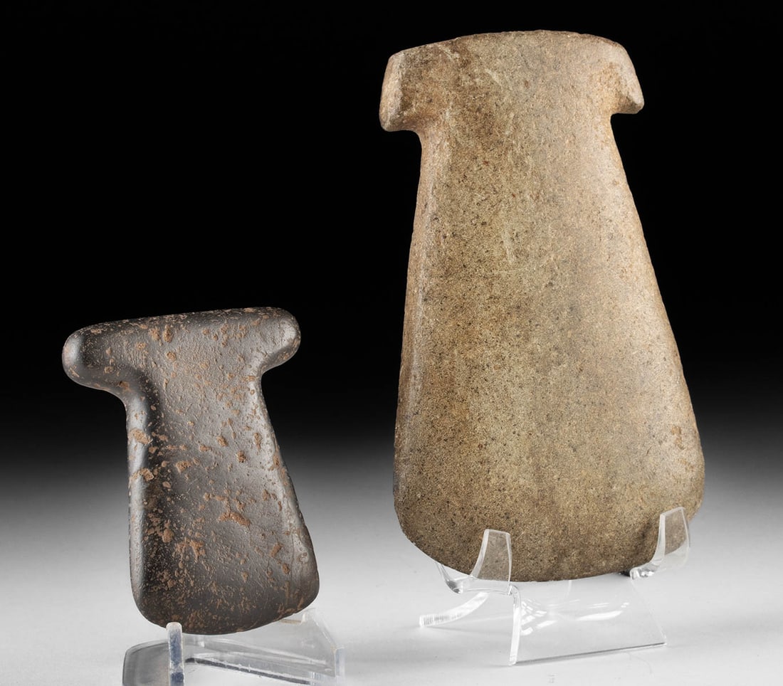 Two Pre-Columbian Valdivian Stone Axe Heads (1 of 2)