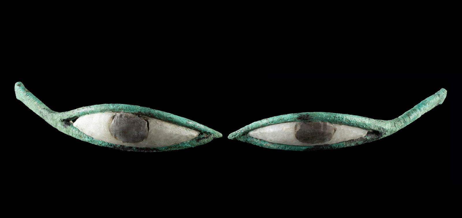 Egyptian Late Dynastic Bronze & Stone Eye Inlays (1 of 2)