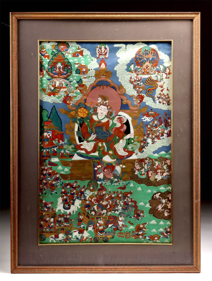 Framed Tibetan Thangka of Rudracakrin Final Battle (1 of 3)