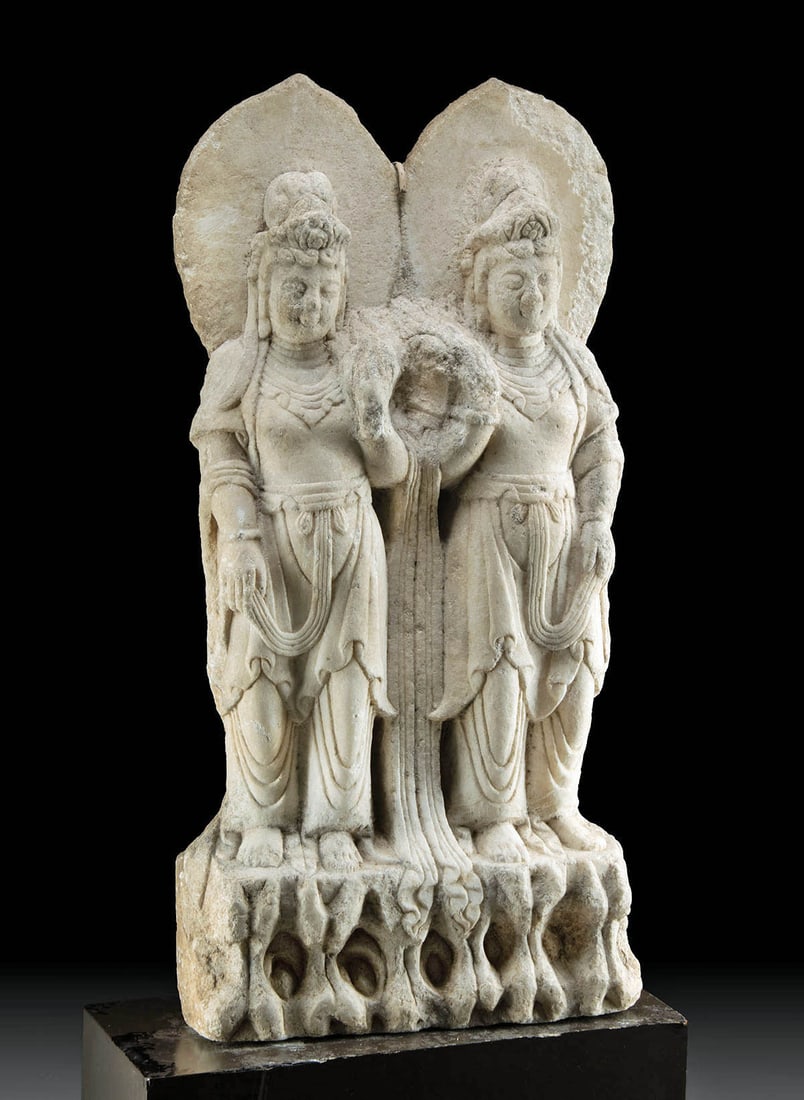 Chinese Ming Dynasty Marble Statue Pair of Guanyin (1 of 5)