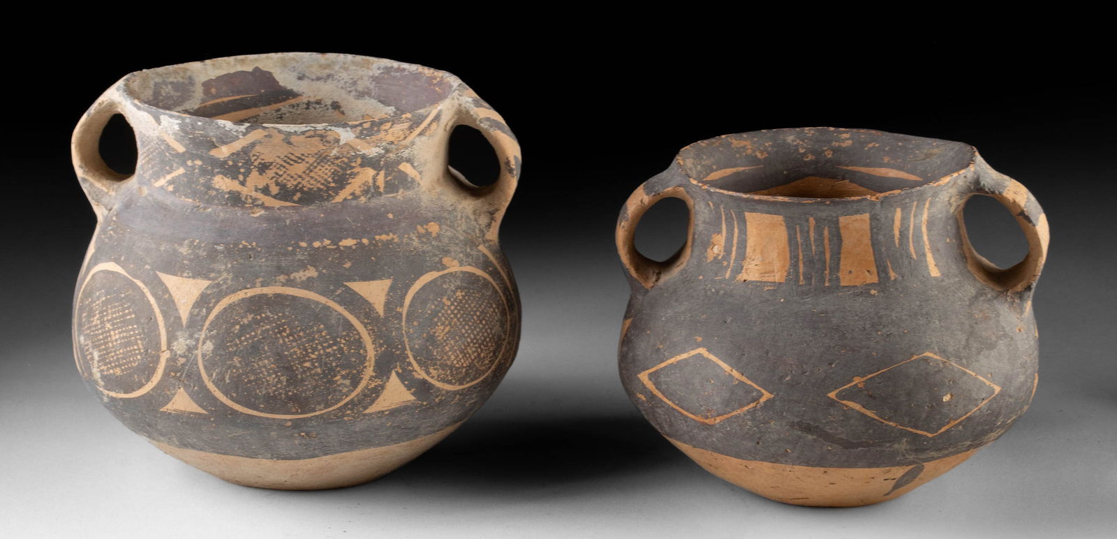 Two Chinese Neolithic Majiayao Pottery Jars (1 of 3)