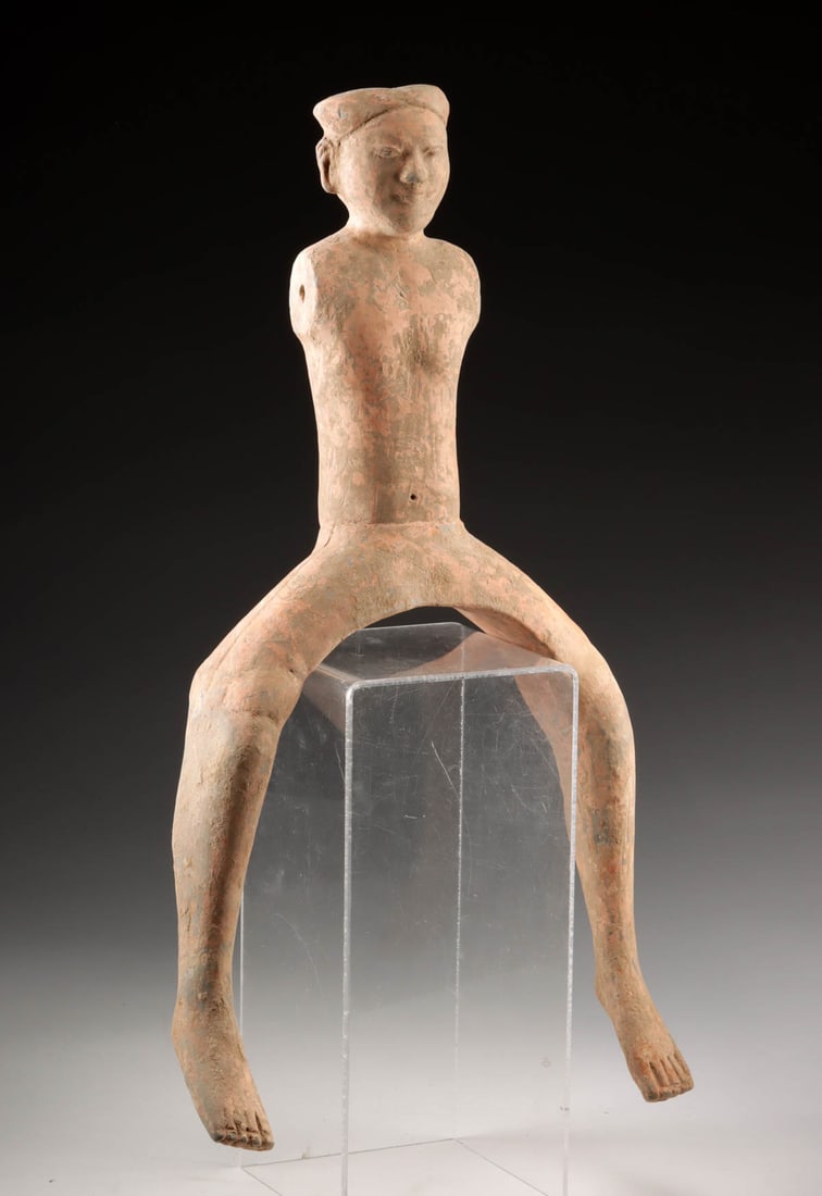 Large Han Dynasty Pottery Horse Rider Figure (1 of 3)