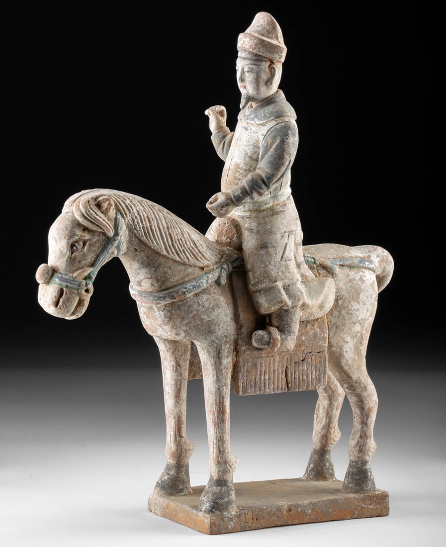 Ming Dynasty Polychrome Horse and Rider Figure (1 of 4)