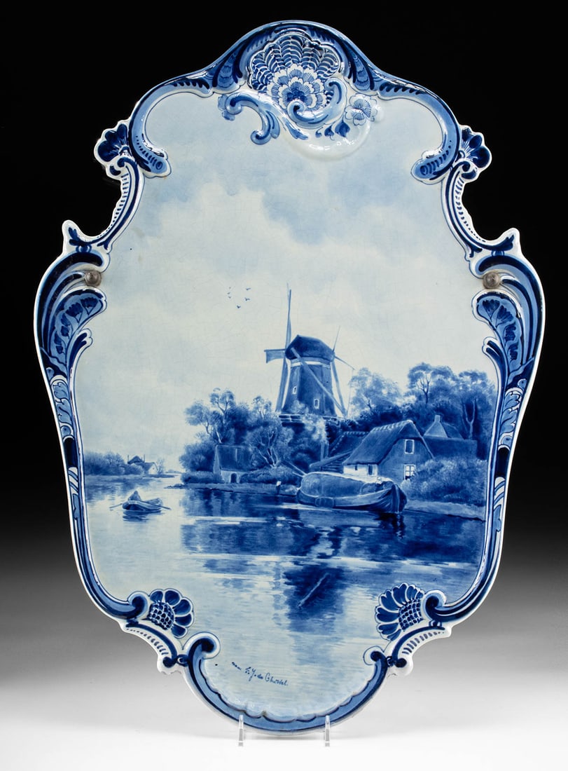 Delftware Plaque Windmill Scene, 1912 Datecode Mark! (1 of 5)