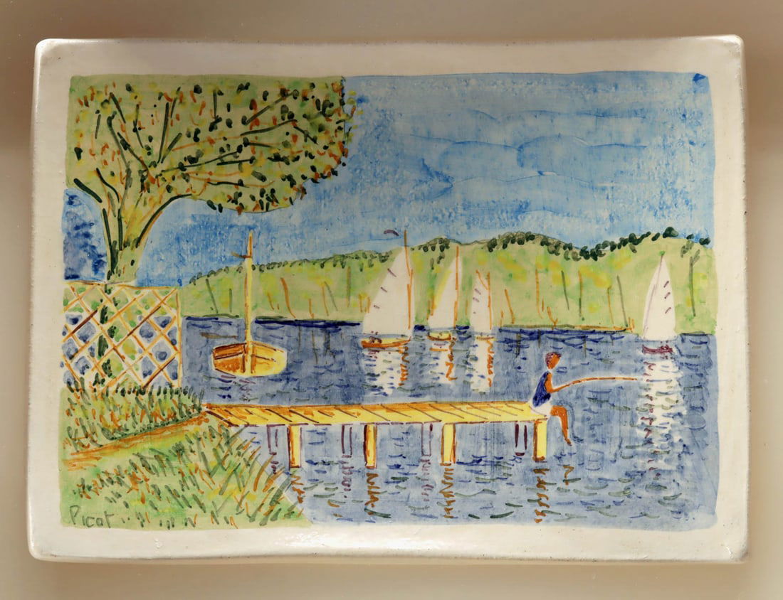 Jean-Claude Picot Ceramic Plaque "Embarcadero?" (1984) (1 of 5)