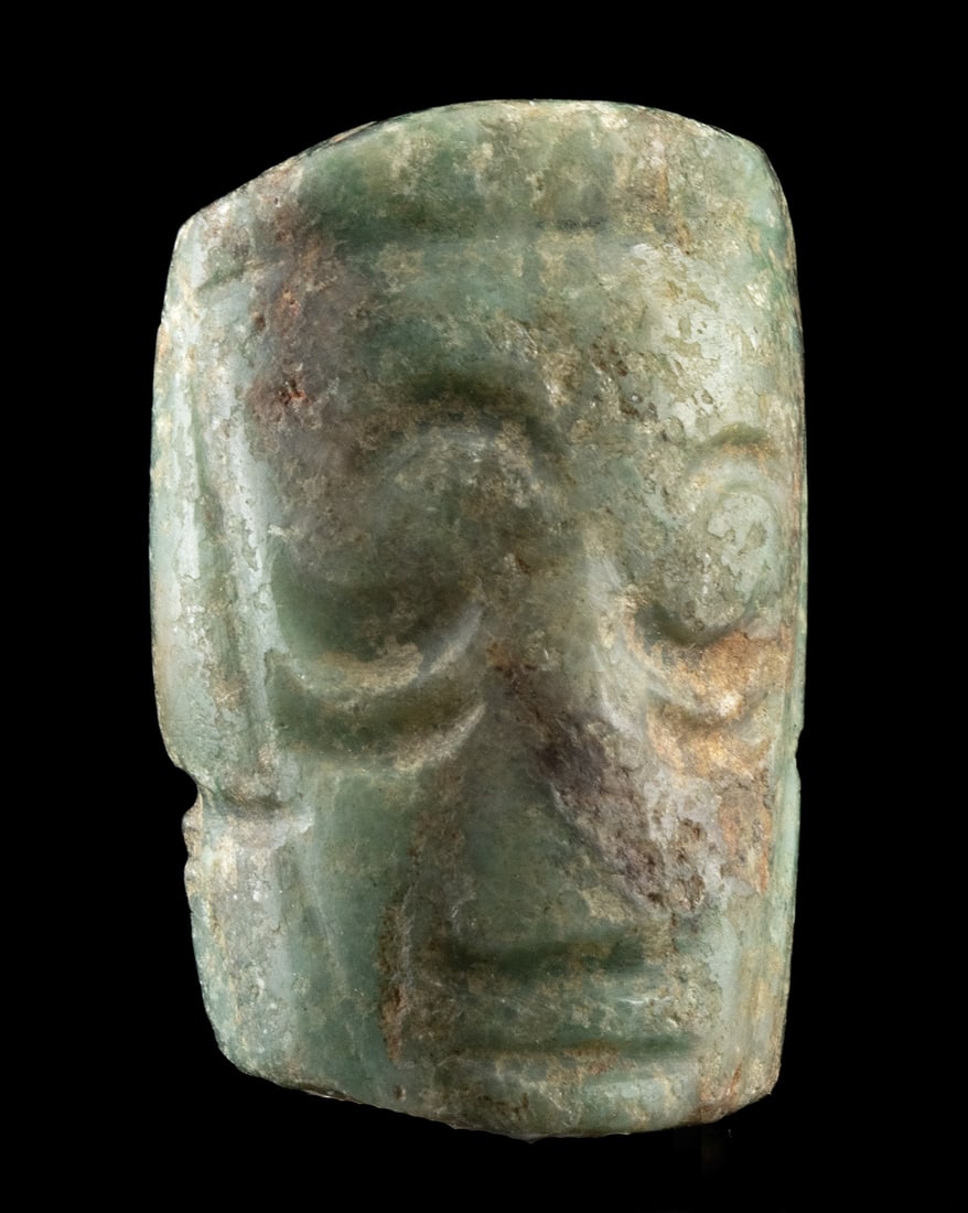 Maya Greenstone Face Pendant - Classic Period (1 of 2)