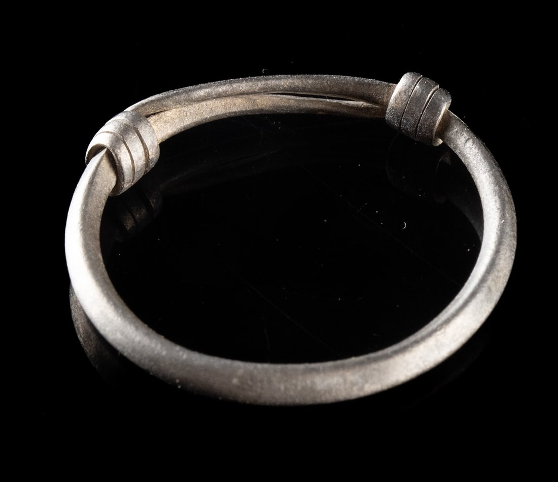 Roman Silver Hoop Ring - Twisted Terminals (1 of 2)
