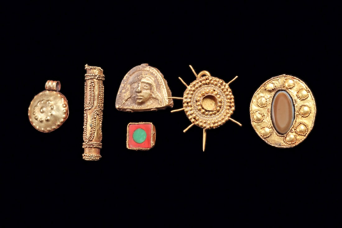 Ancient Near Eastern Gold Pendants & Beads (6) (1 of 1)