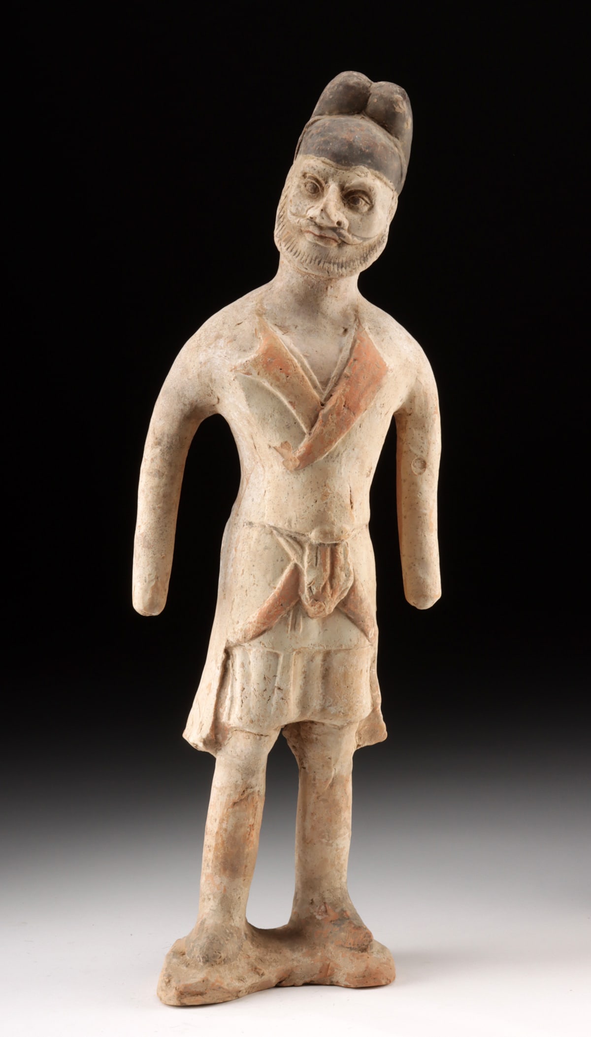 Tang Dynasty Painted Pottery Figure - Foreign Groom (1 of 4)