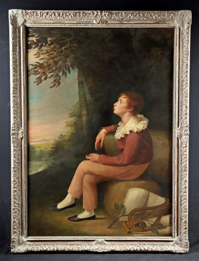 Thomas Robinson Portrait of Thomas Romney Robinson: Thomas Robinson (British, before 1770-1810). Portrait of Thomas Romney Robinson, oil on canvas, early 19th century. A sizeable portrait painting by British artist Thomas Robinson, depicting his son, J