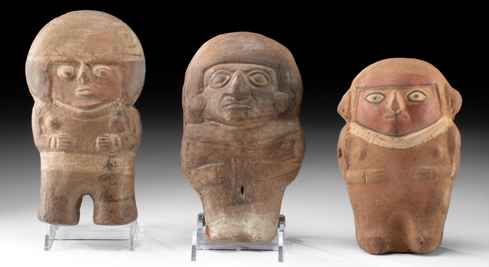 3 Moche Figural Rattles - Nude & Semi Nude Females (1 of 3)