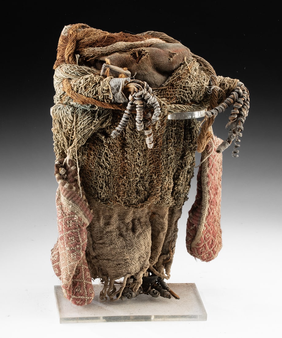 Rare Chancay Textile Funerary Doll w/ Woven Bags (1 of 3)