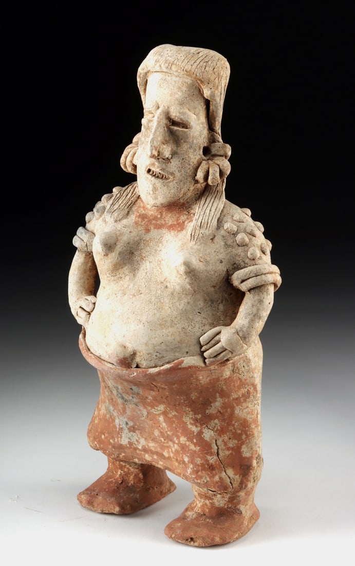 Jalisco Pottery Standing Semi-Nude Pregnant Figure (1 of 3)