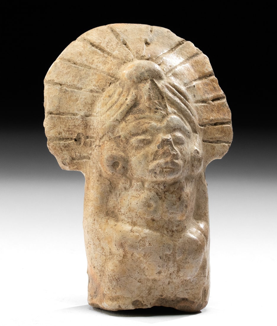 Maya Jaina Pottery Rattle Figure - Seated Nude Female (1 of 5)
